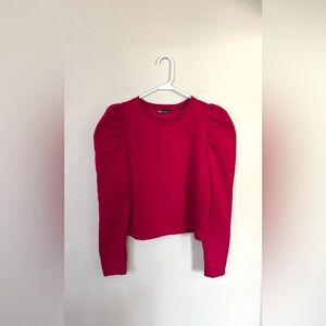 Zara Puff Sleeve Long Sleeve Sweater pink size small